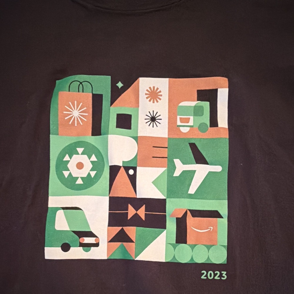 Amazon Employee Peak 2023 Graphic T-Shirt Black XL Port & Company Work Shirt